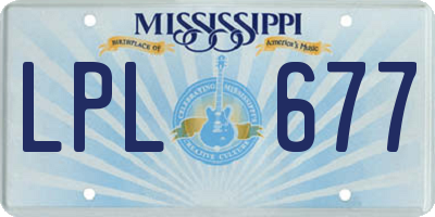 MS license plate LPL677