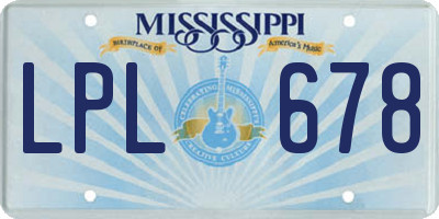 MS license plate LPL678
