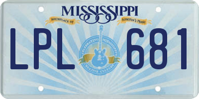 MS license plate LPL681