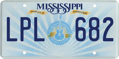 MS license plate LPL682