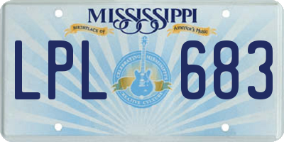 MS license plate LPL683