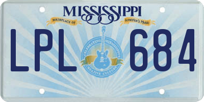 MS license plate LPL684