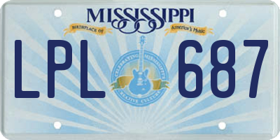 MS license plate LPL687