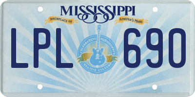 MS license plate LPL690