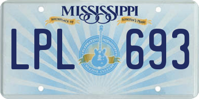 MS license plate LPL693