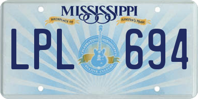 MS license plate LPL694