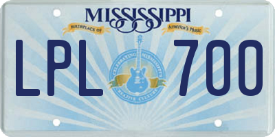 MS license plate LPL700
