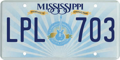 MS license plate LPL703