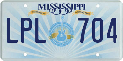 MS license plate LPL704