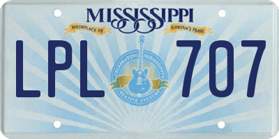 MS license plate LPL707