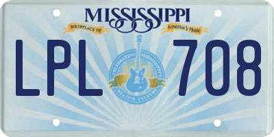 MS license plate LPL708