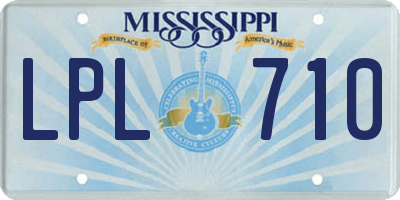 MS license plate LPL710