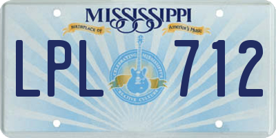 MS license plate LPL712