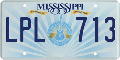 MS license plate LPL713