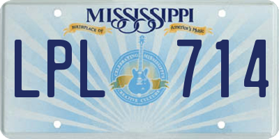 MS license plate LPL714