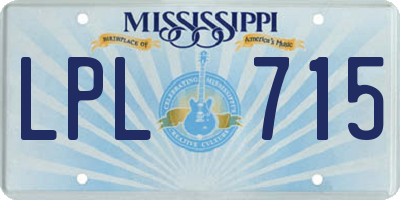 MS license plate LPL715