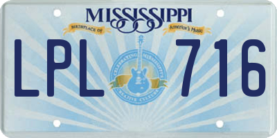 MS license plate LPL716