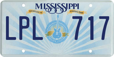 MS license plate LPL717