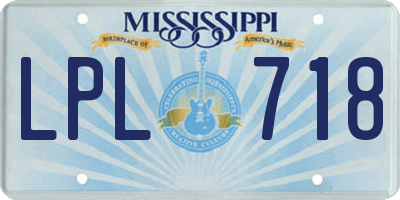 MS license plate LPL718