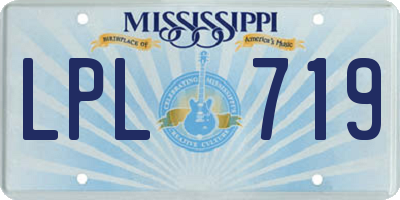 MS license plate LPL719