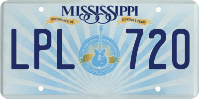 MS license plate LPL720