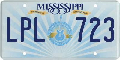 MS license plate LPL723