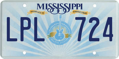 MS license plate LPL724