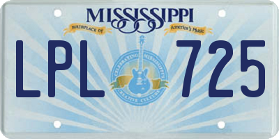 MS license plate LPL725