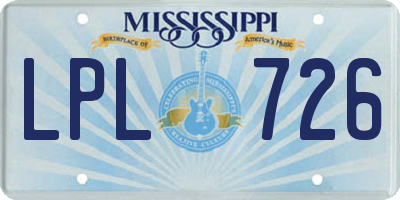 MS license plate LPL726