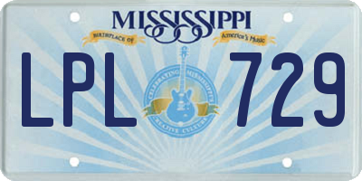 MS license plate LPL729