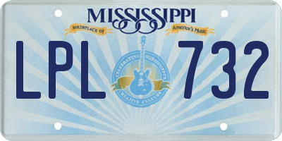 MS license plate LPL732