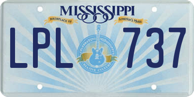 MS license plate LPL737