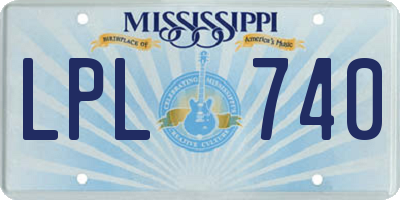MS license plate LPL740