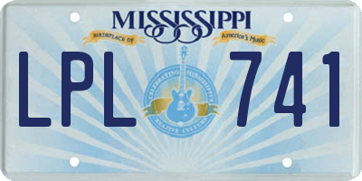 MS license plate LPL741