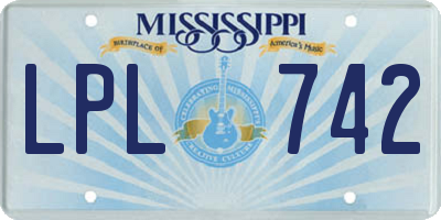 MS license plate LPL742