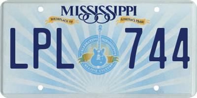 MS license plate LPL744
