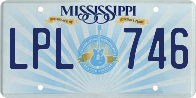 MS license plate LPL746
