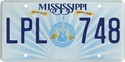 MS license plate LPL748
