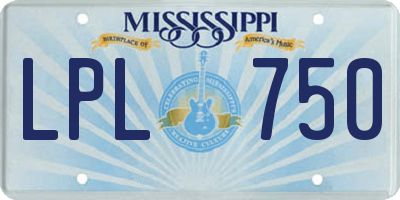 MS license plate LPL750
