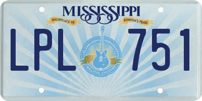 MS license plate LPL751