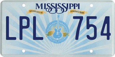 MS license plate LPL754