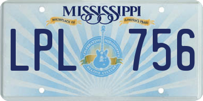 MS license plate LPL756