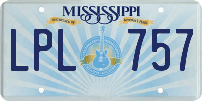 MS license plate LPL757