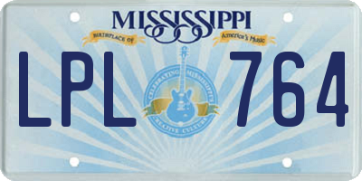 MS license plate LPL764