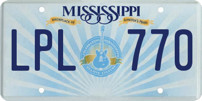MS license plate LPL770