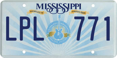 MS license plate LPL771