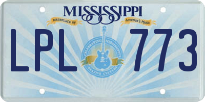 MS license plate LPL773