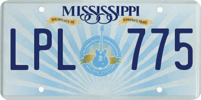 MS license plate LPL775