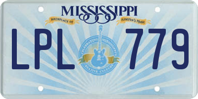 MS license plate LPL779