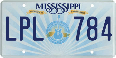 MS license plate LPL784
